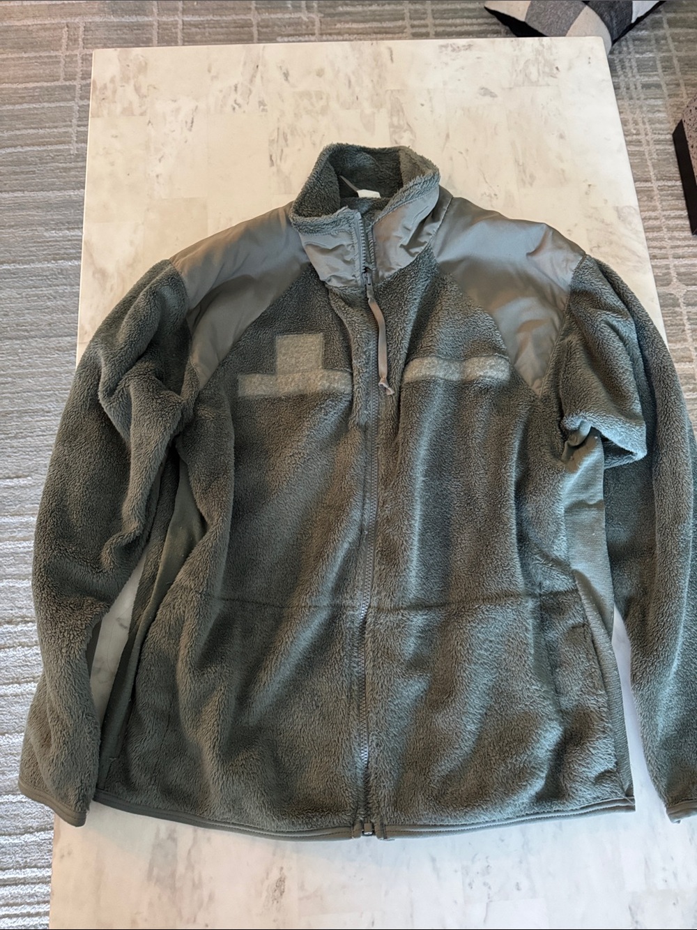 Men's Full-Zip Fleece Jacket in Olive Green